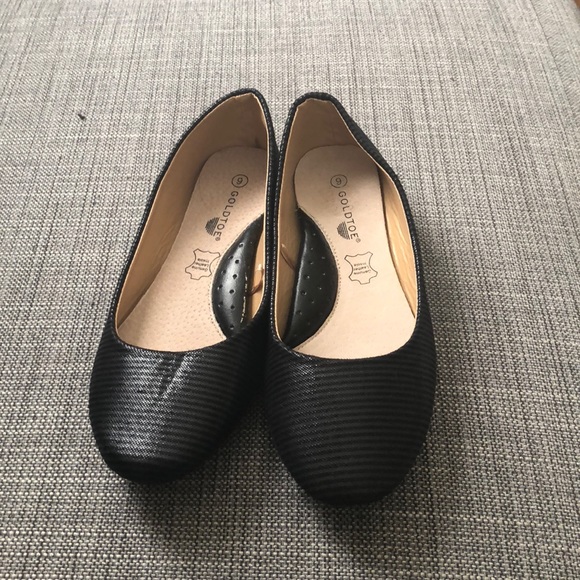 Black, striped ballet flats - Picture 3 of 4